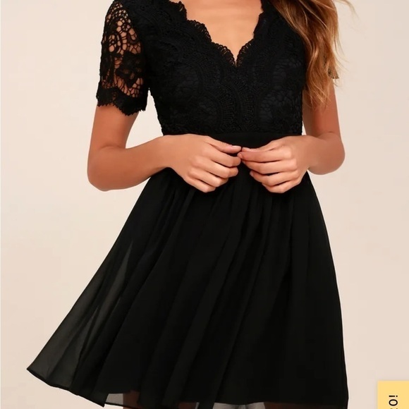 Lulu's Angel In Disguise Skater Dress Black NWT XS - Picture 2 of 8